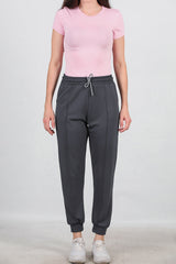 Brushed Cuffed Sweatpants — Charcoal