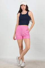 Rosa Jersey - Shorts Mit Taschen