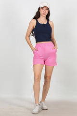 Rosa Jersey - Shorts Mit Taschen