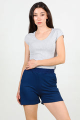 Jersey Shorts With Pockets, Navy