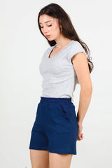 Jersey Shorts With Pockets, Navy