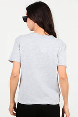 T - Shirt Met V - Hals – Grijs