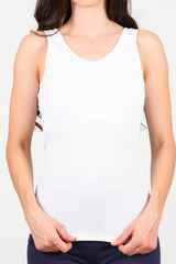 Geribd Top Met Brede Bandjes — Wit