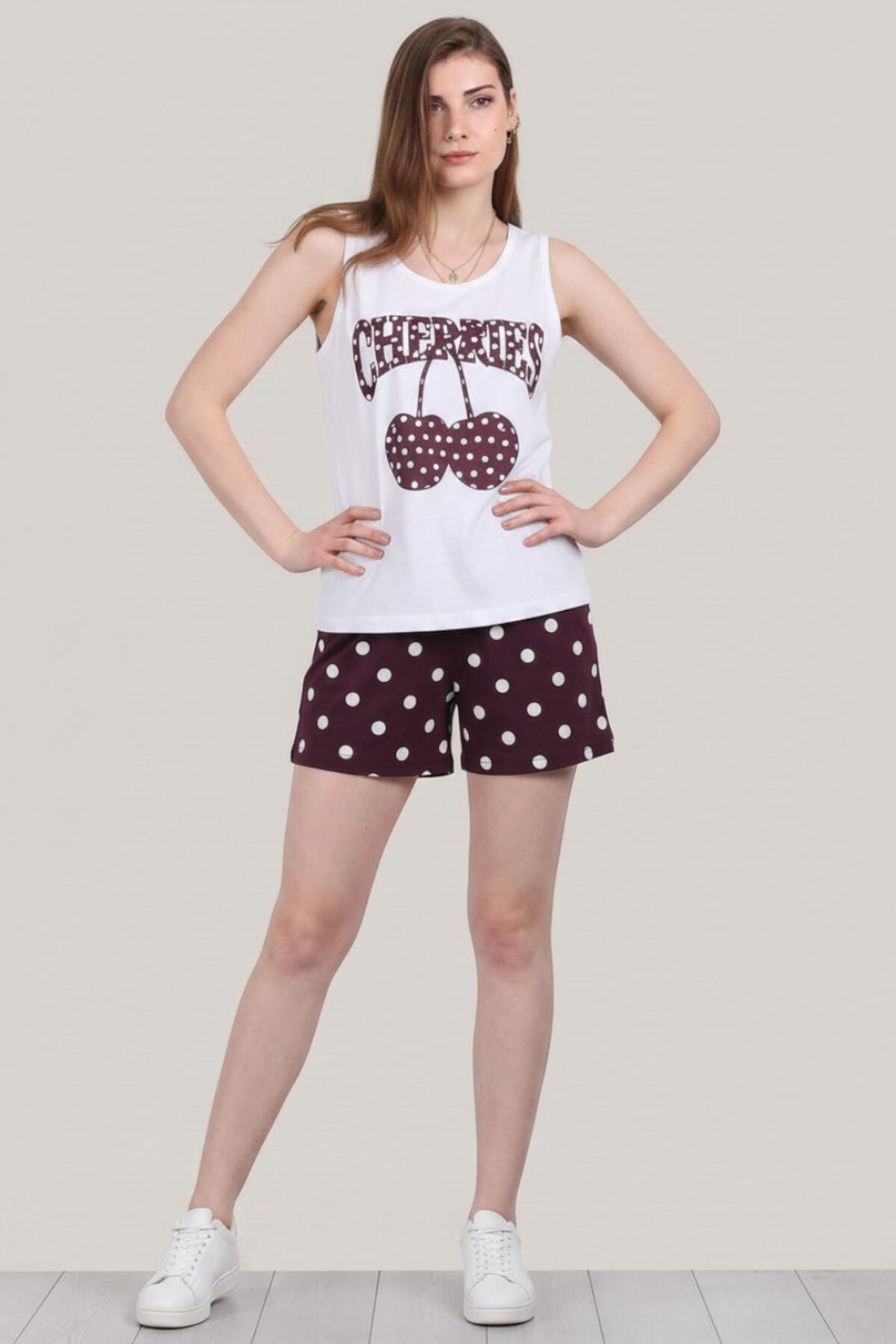 Multicolor Mouwloos Pyjama‑Set Met Short