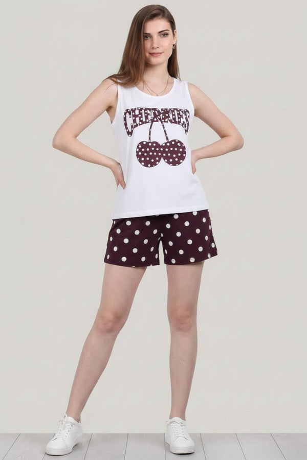 Multicolor Mouwloos Pyjama‑Set Met Short