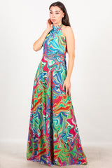 Langes Kleid Mit Bindetail, Orange