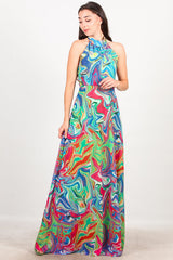 Langes Kleid Mit Bindetail, Orange