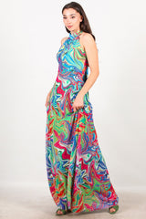Langes Kleid Mit Bindetail, Orange