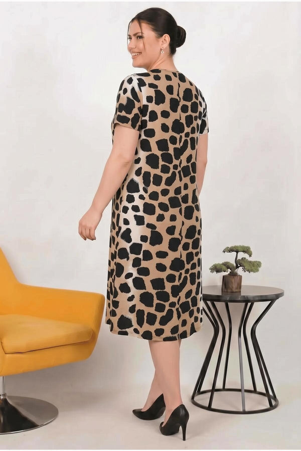 Bedrukte Jurk In Grote Maat, Multicolor