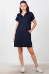 Kort Jurk Met Kraag — Marineblauw