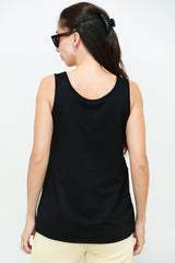 T - Shirt Met Brede Bandjes – Zwart