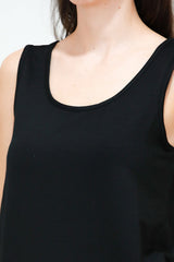 T - Shirt Met Brede Bandjes – Zwart