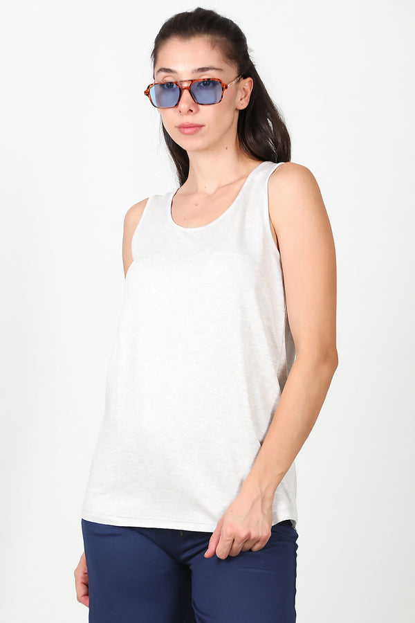 T - Shirt Met Brede Bandjes – Grijs