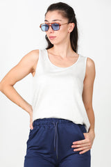 T - Shirt Met Brede Bandjes – Grijs