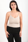 Top Met V - Hals — Taupe