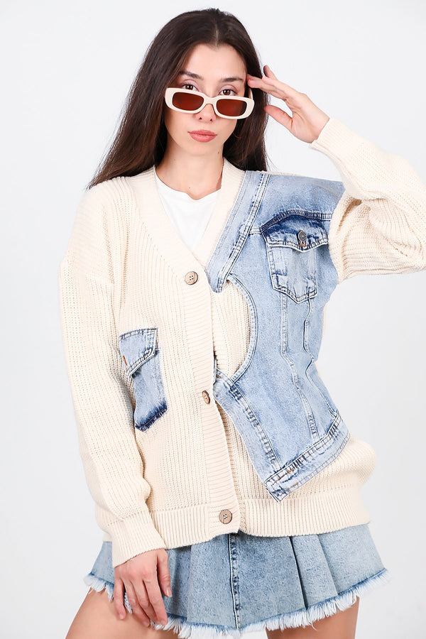 Cardigan Met Denim - Vest