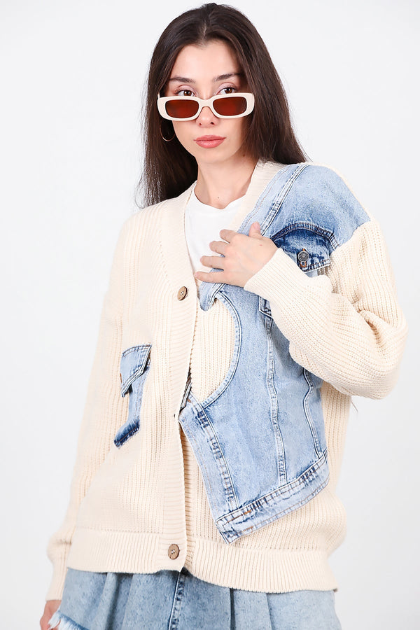 Cardigan Met Denim - Vest