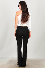 Leggings Mit Knopfdetail Am Saum – Schwarz