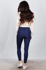 Legging Met Hoge Taille – Marineblauw
