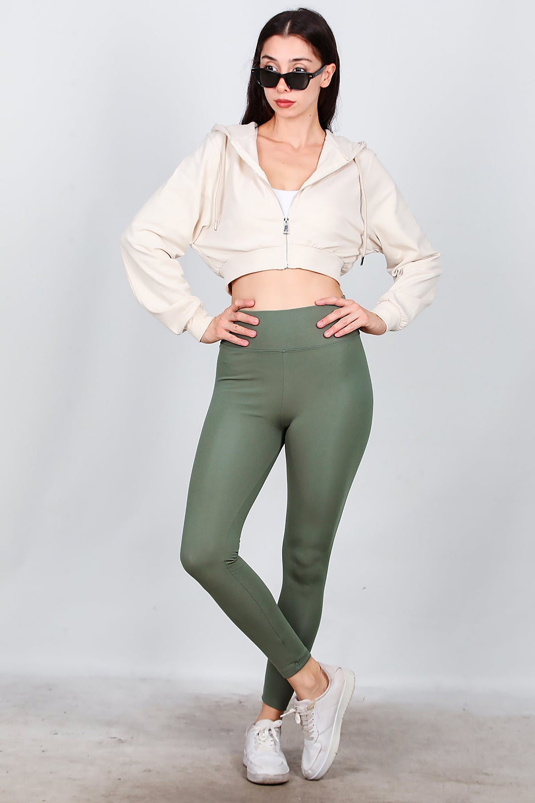 Legging Met Hoge Taille – Khaki