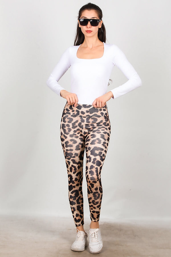 Legging Met Luipaardprint – Beige