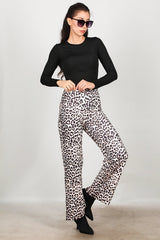 Luipaardprint Broek – Crème