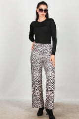 Luipaardprint Broek – Crème
