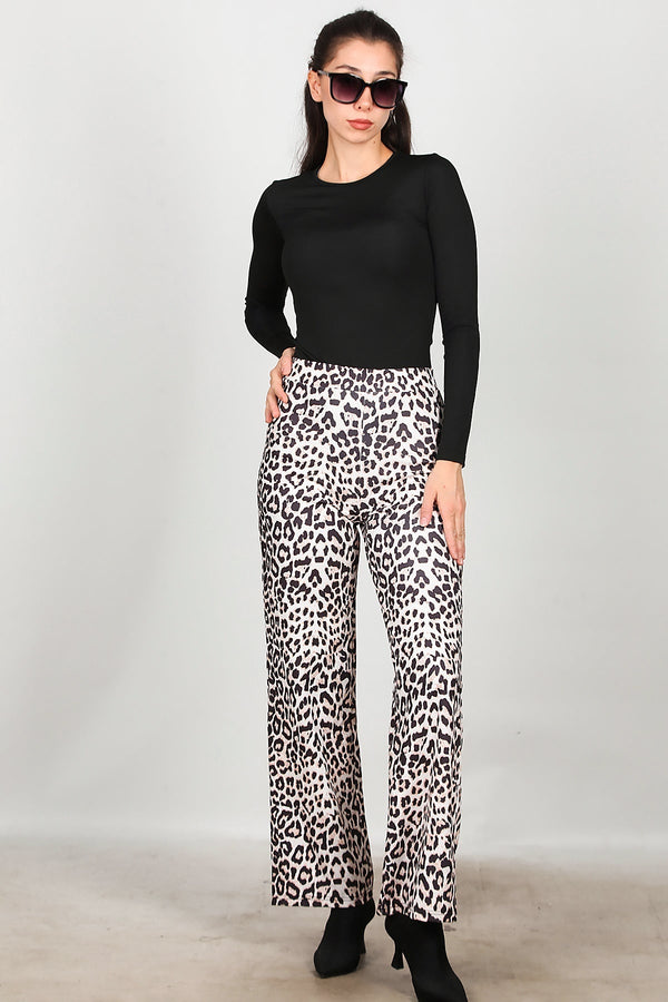 Luipaardprint Broek – Crème
