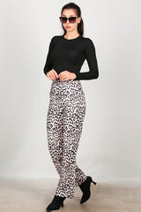 Luipaardprint Broek – Crème