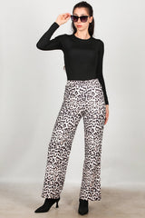 Luipaardprint Broek – Crème