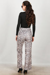 Luipaardprint Broek – Crème