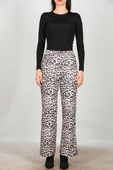 Luipaardprint Broek – Crème