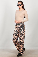 Luipaardprint Broek – Beige