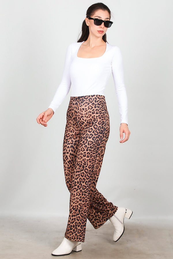 Luipaardprint Broek – Bruin
