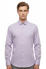 Slim - Fit Gestreept Overhemd — Lila