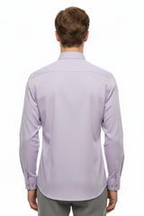 Slim - Fit Gestreept Overhemd — Lila