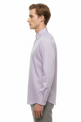 Slim - Fit Gestreept Overhemd — Lila