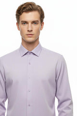 Slim - Fit Gestreept Overhemd — Lila