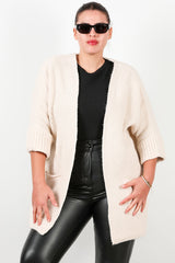 Cardigan Mit Taschen – Stone (Plus - Size)