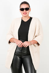 Cardigan Mit Taschen – Stone (Plus - Size)