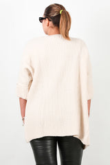Cardigan Mit Taschen – Stone (Plus - Size)