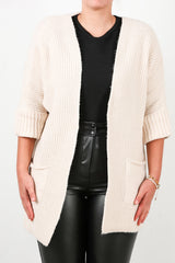 Cardigan Mit Taschen – Stone (Plus - Size)