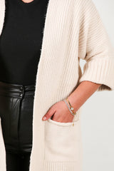 Cardigan Mit Taschen – Stone (Plus - Size)