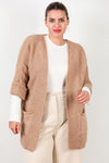 Plus - Size Vest Met Zakken — Beige