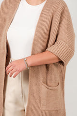 Plus - Size Vest Met Zakken — Beige