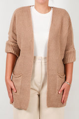 Plus - Size Vest Met Zakken — Beige