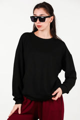 Rundhals - Sweatshirt, Schwarz