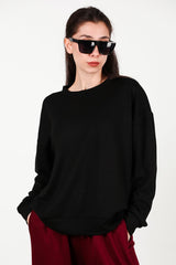 Rundhals - Sweatshirt, Schwarz
