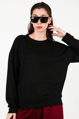Rundhals - Sweatshirt, Schwarz