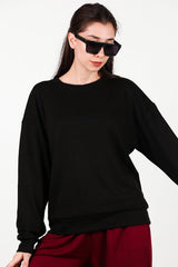 Rundhals - Sweatshirt, Schwarz